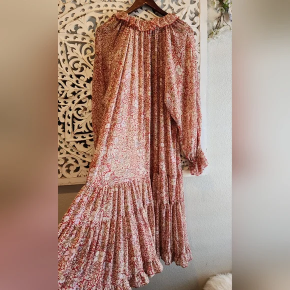 Free People Feeling Groovy Maxi Dress Red Combo M - Picture 11 of 15